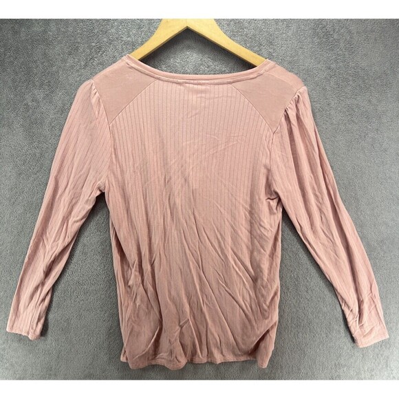 EUC Matilda Jane Ryanne Women's Henley Tee Size S Flowy Silky soft Buttons - Picture 4 of 5